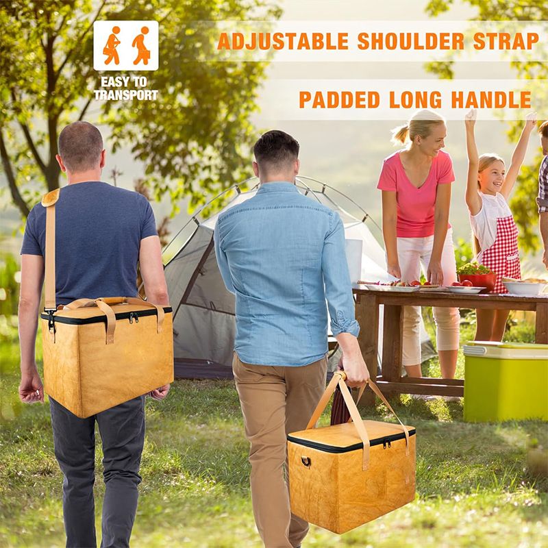 Dupont Kağıt Yeniden Kullanılabilir Barbekü Et Dinlendirme Çantası - Omuz Askılı Modern Katlanabilir Izgara Aksesuarı (16x10x10 İnç)_voghion.com