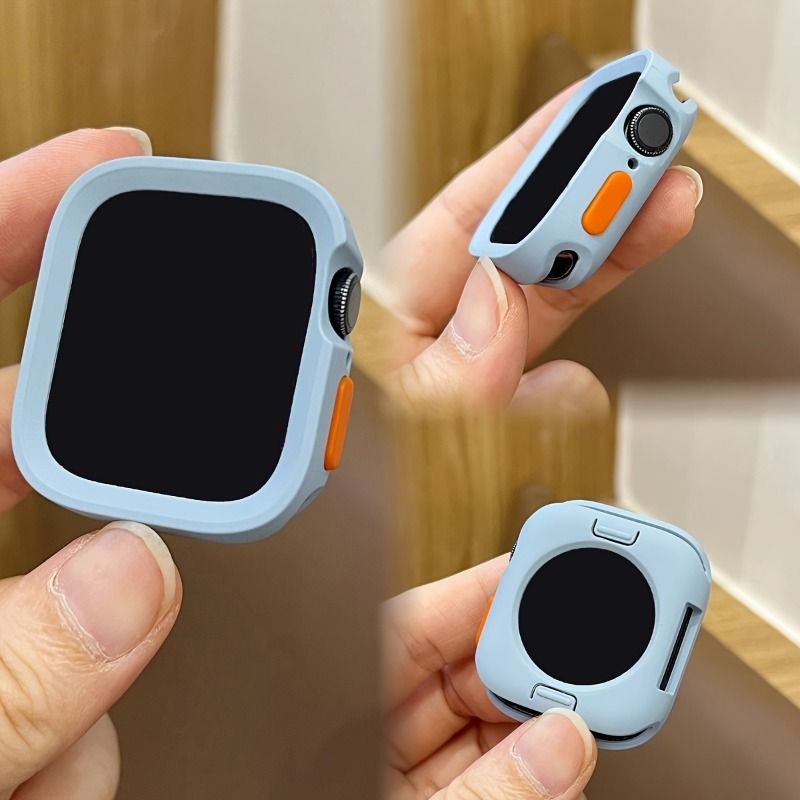 Woven Nylon Breathable Adjustable Strap And Stylish Cut-out TPU Drop Protection Case For AppleWatch Strap, Smartwatch Accessories_voghion.com