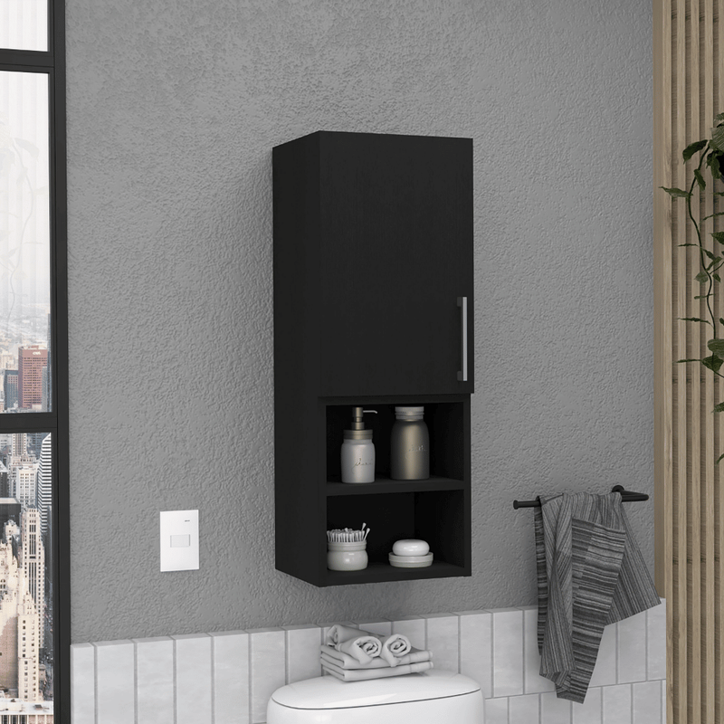Cairo Medicine Single Door Cabinet, Two External Shelves, Two Interior Shelves_voghion.com