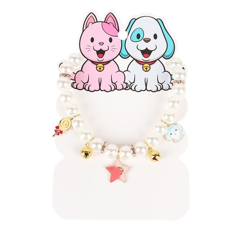Handgemaakte, geweven, verstelbare en universele hondenhalsband met parels_voghion.com