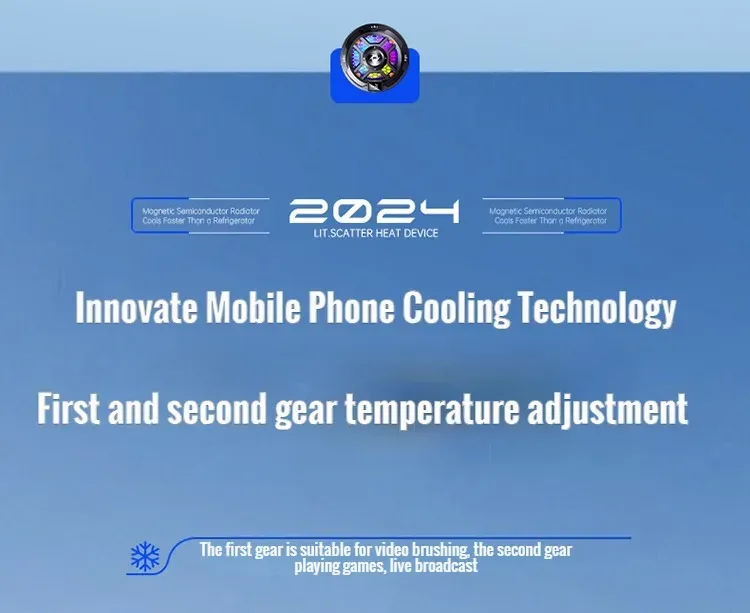 2024 NEU SL18 Handy Magnetisch/Back-Clip 2 in 1 Halbleiterkühler mit RGB-Licht für IOS Android PUBG LOL_voghion.com