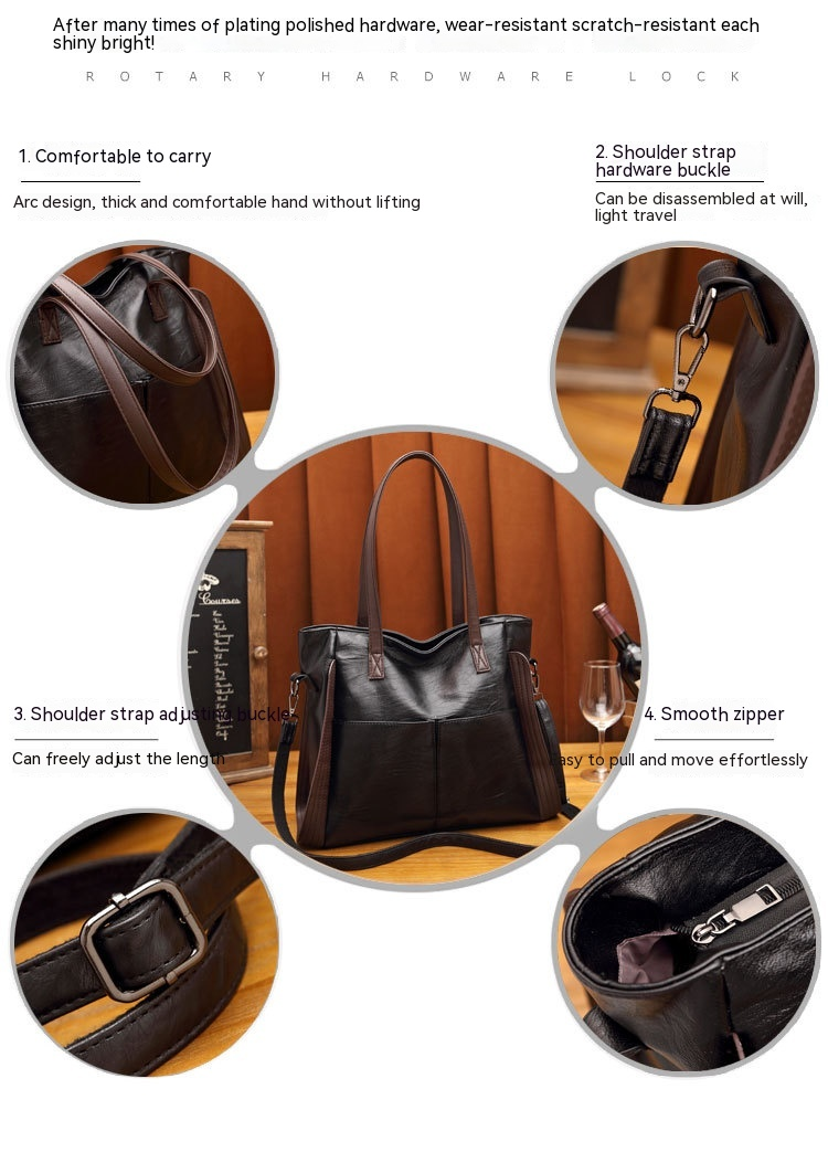 2023 New Hot Selling Shoulder Bag Women's Soft Leather Big Bag Pu Large Capacity Tote Bag Women's Bag Versatile_voghion.com