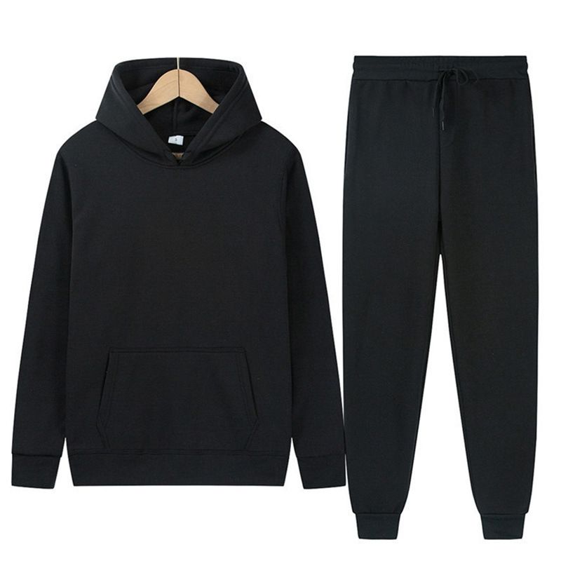 Cross-border Men's And Women's Thin Hooded Casual Sports Suit, Threaded Sweater, Sweatpants, Two-piece Set, No Fleece Set._voghion.com