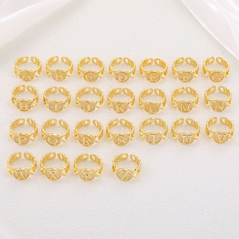 Neuer Herzbuchstabe aus echtem Gold mit eingelegtem Zirkonia und hochwertigem, personalisiertem Öffnungsring für Frauen_voghion.com