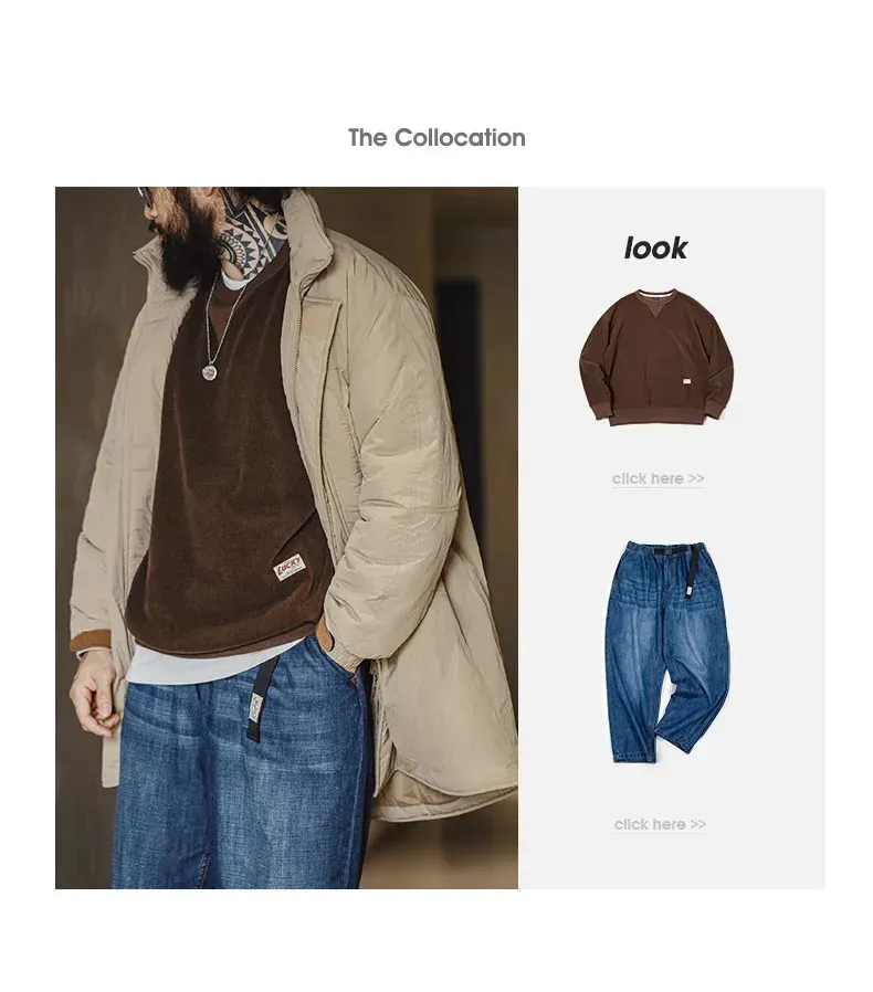 Maden Vintage, giacca imbottita in cotone di media lunghezza, con cappuccio color cachi, giacca da uomo in PCU Level7, classico parka invernale caldo_voghion.com