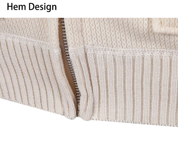 Herren Vintage Strickpullover Jacke – Retro Stehkragen Pullover mit Fleecefutter (Größen M-3XL)_voghion.com