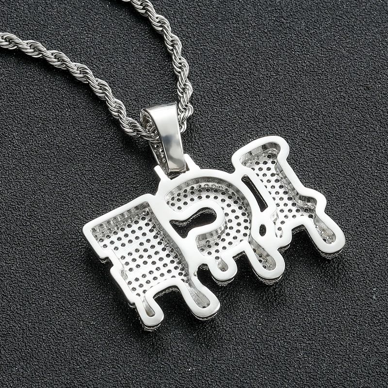 Ciondoli e ciondoli Hip Hop, nuovo ciondolo a forma di goccia con lettera inglese, placcato oro vero, con zirconi, collana versatile con lettera di personalità._voghion.com