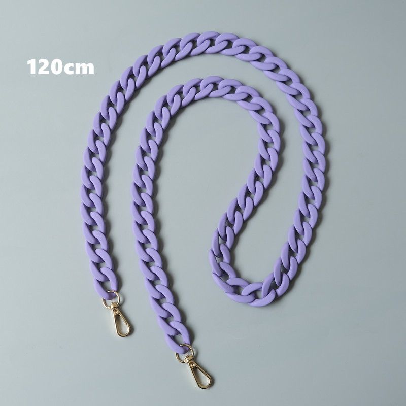 Women's Fashion Colorful Acrylic Resin Chain, Color-Block Handmade Detachable Lacquer Fishbone Decorative Chain_voghion.com