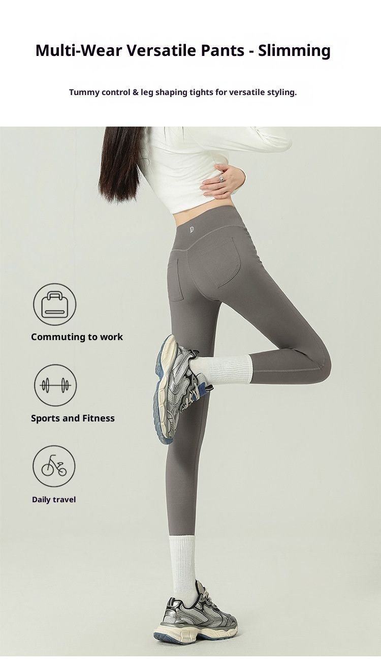 RenMou 2024 New Spring And Autumn Nine-point Shark Pants For Women, Warm High-waisted Tummy Control Butt-lifting Yoga Pants,_voghion.com
