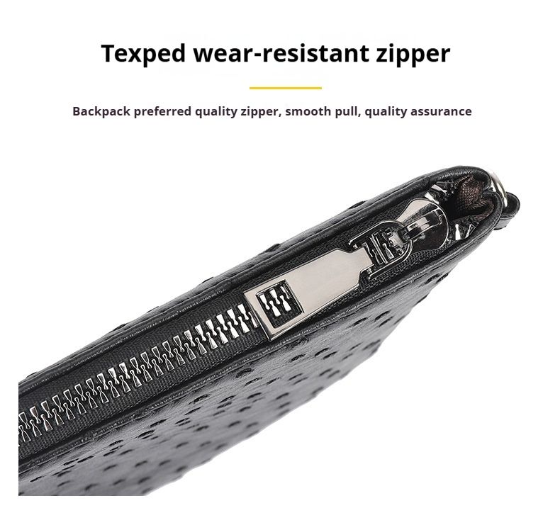 Aktentasche für Herren – Stilvolle Clutch aus Straußenleder, Business-Mode-Umschlagtasche aus weichem Leder in großen, mittleren und kleinen Größen für Berufstätige_voghion.com