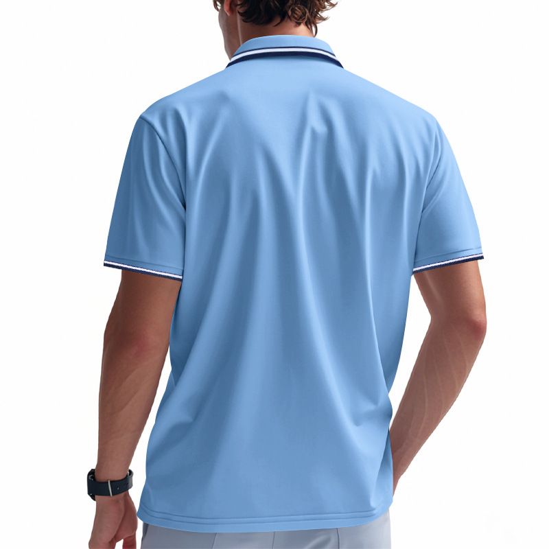 Americké letní pánské síťované límce, jednoduché golfové tričko s krátkým rukávem, rychleschnoucí polokošile pro muže_voghion.com