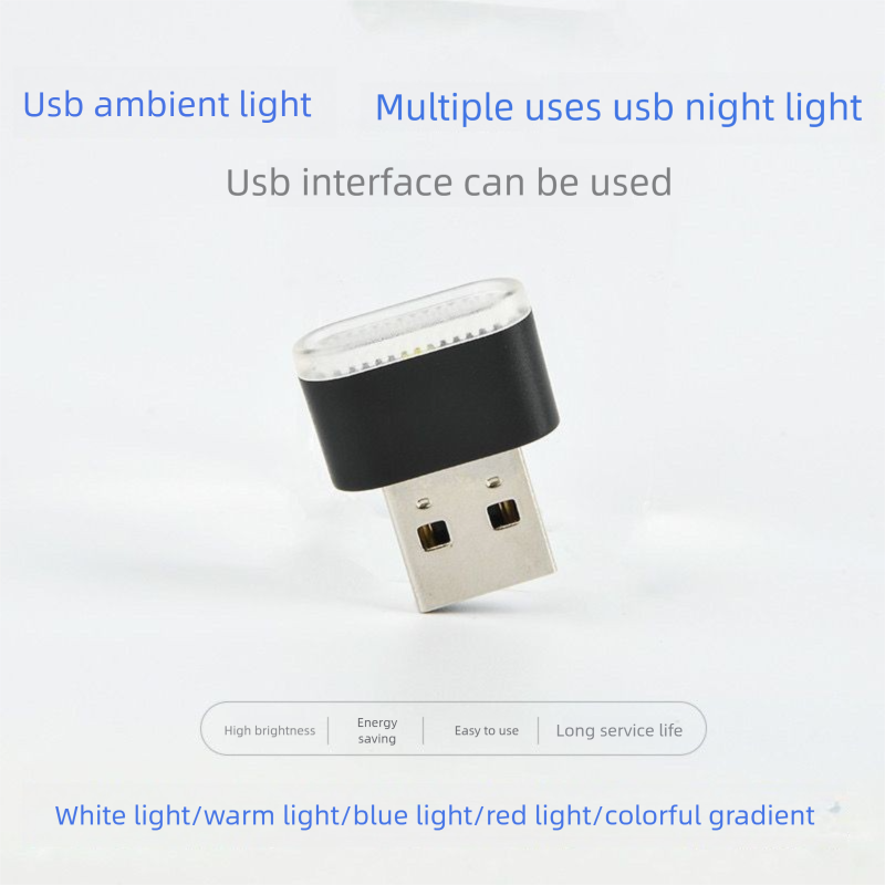 Mini Night Car Ambient USB Colorful Light_voghion.com