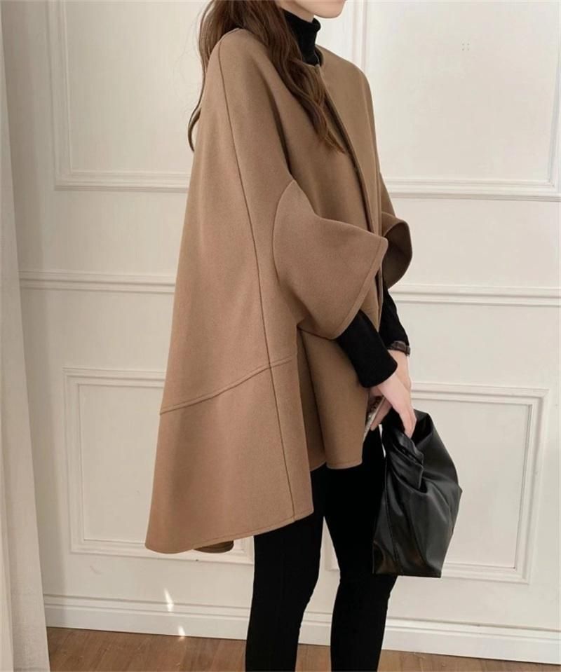 2024 Giappone Corea Autunno/Inverno Melad Donna Mantello Design Cardigan di media lunghezza Cappotto di lana_voghion.com
