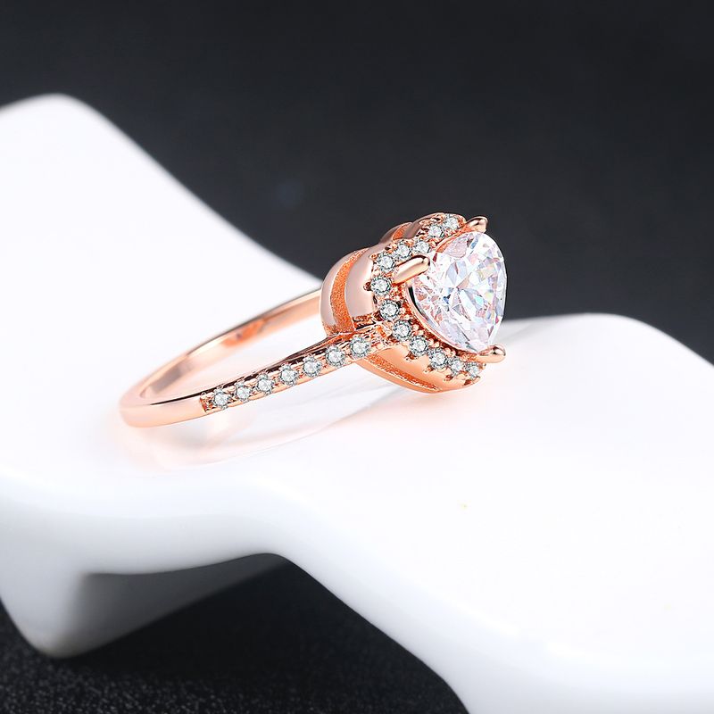 Misty Moon Classic Anello di fidanzamento da donna Micro set AAA Zircone placcato platino Anello con diamanti Gioielli_voghion.com