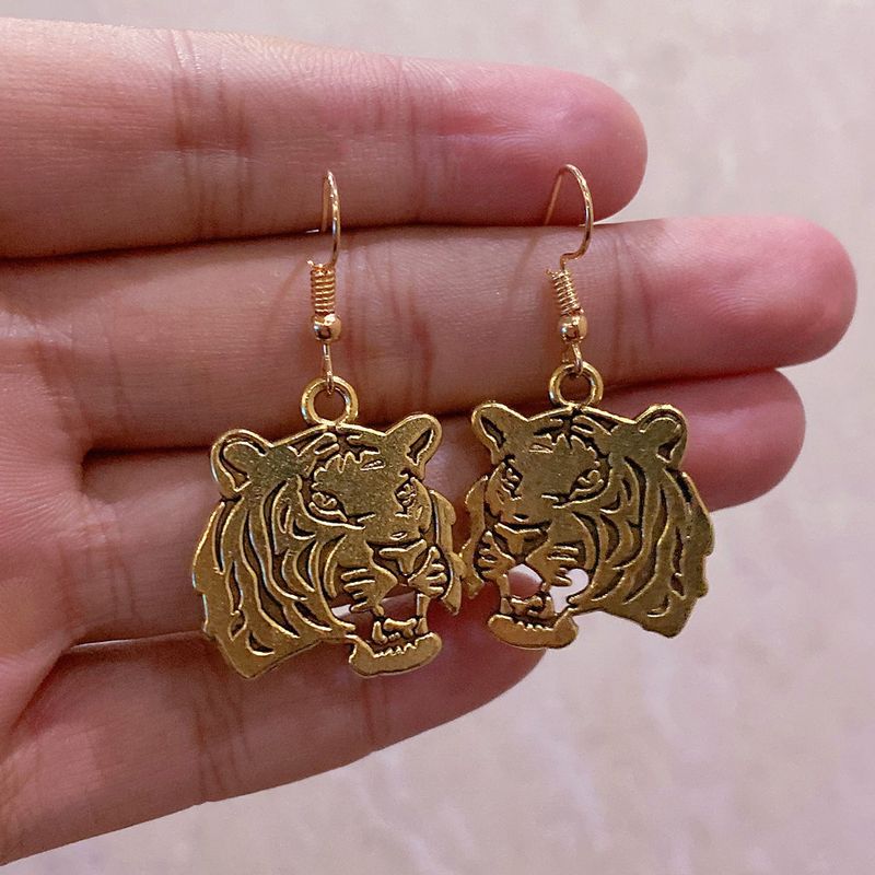 Boucles d'oreilles crochet tigre en alliage élégantes et féroces_voghion.com