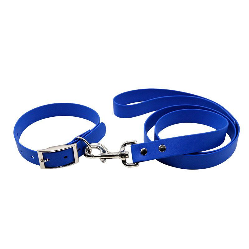 Neu Haustierbedarf in Macaron-Farbe, PVC-geprägt, wasserdicht, verschleißfest, Hundehalsband, Leine_voghion.com