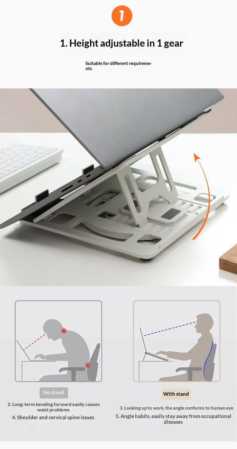 Supporto per laptop NeoGear Cartoon con regolazione dell'altezza, supporto girevole per ufficio e scrivania, previene l'affaticamento del collo per gli studenti_voghion.com
