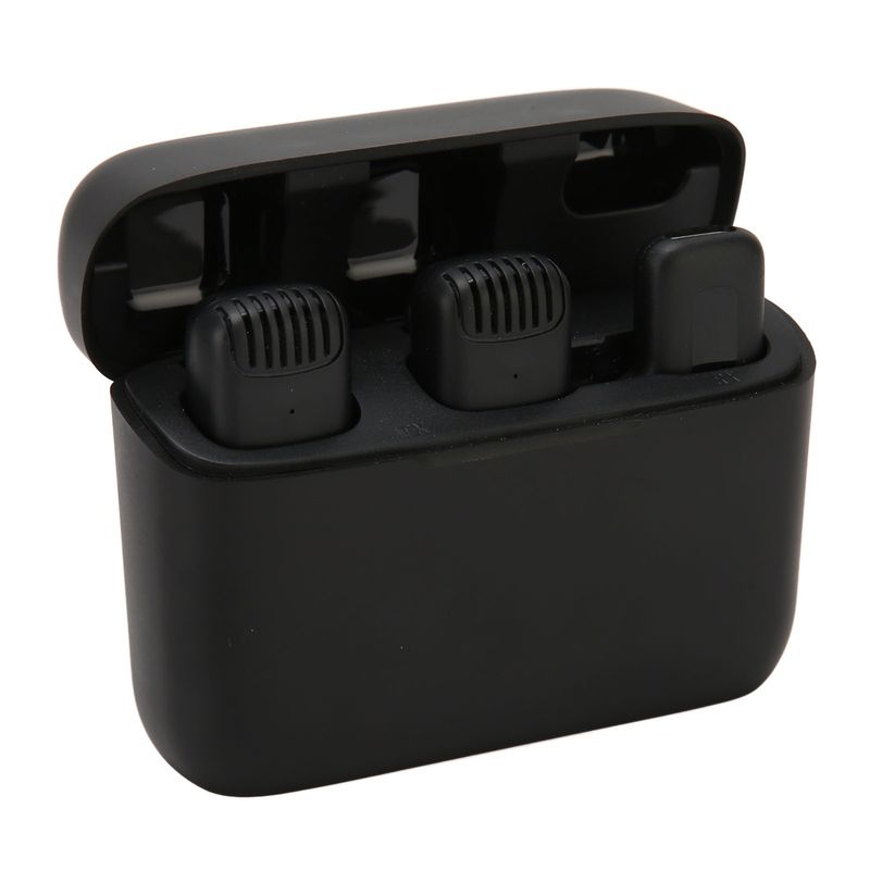 Microphone cravate sans fil, microphone numérique portable avec câble de charge_voghion.com