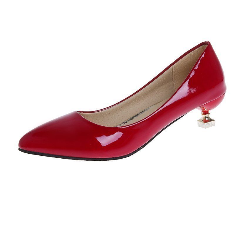 Shallow mouth pointed for women, cat sexy temperament, mid work shoes, thin heels, simple and versatile fashion women's_voghion.com