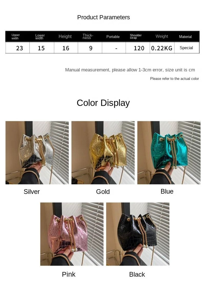 Trend Pailletten Schulter Kette Umhängetasche Eimer Handtasche Tote Weibliche Messengen für Frauen Damen_voghion.com
