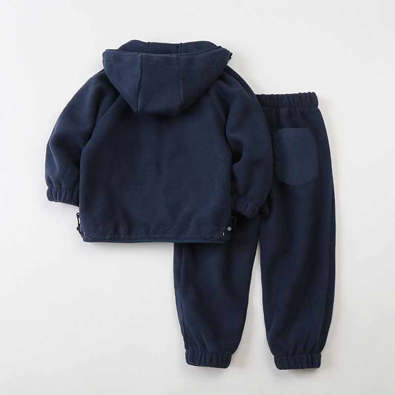 Kids' Cartoon Hooded Fleece Set – Soft Long-Sleeve Jacket & Pants (80-120cm, 4 Colors)_voghion.com