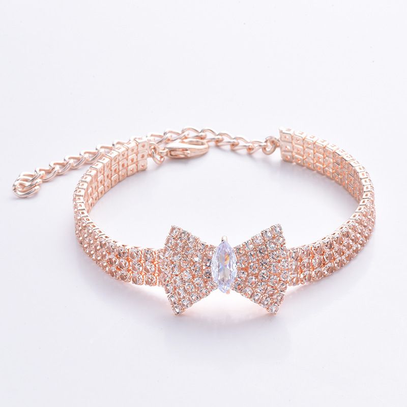 Pet Accessories, Rhinestone High-end Pet Beautiful Butterfly Bow Necklace, Cat Full Diamond Necklace_voghion.com