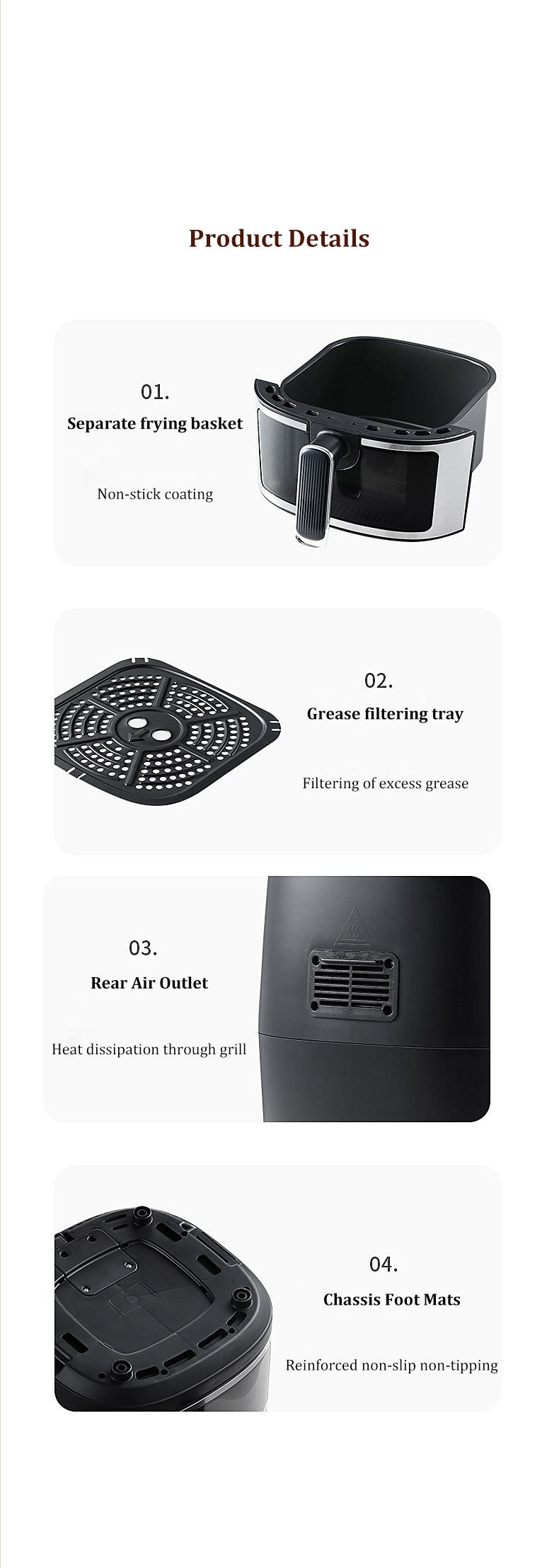 2400W 5L Air Fryer Digital Visible Ofen Uelegfräi Low-Fett Gesond Frittekoker_voghion.com