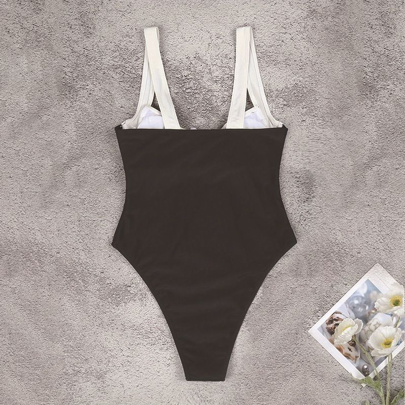 Maillot de bain une pièce pour femme, couleur assortie, tendance, conservateur, couvrant le ventre, bikini, maillot de bain de plage_voghion.com