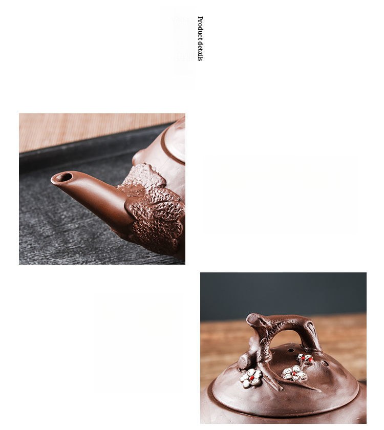 Teiera a molla con beccuccio lungo in argilla Yixing Zisha Zhu, fatta a mano, filtro con foro a sfera, teiera in ceramica di grande capacità per il tè Kung Fu._voghion.com