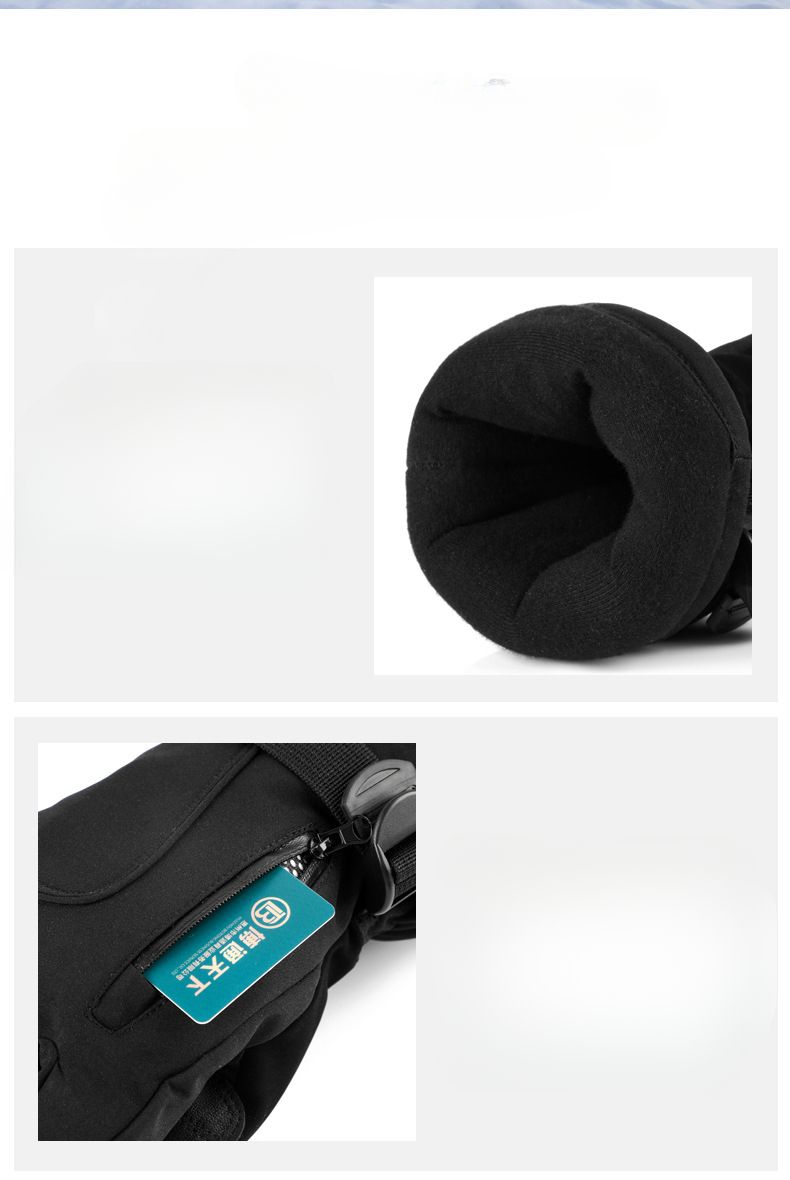 Gants de ski imperméables, coupe-vent, chauds et épais, à cinq doigts, en coton américain, pour randonnée, moto_voghion.com