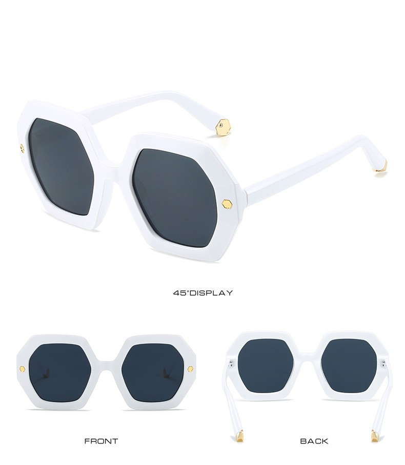 KAMMPT Oversized Men Sungl Fashion Hexagon Frame Gradient Shades Eyewear Women 2023 Trendy Ins Popular Brand Sun_voghion.com