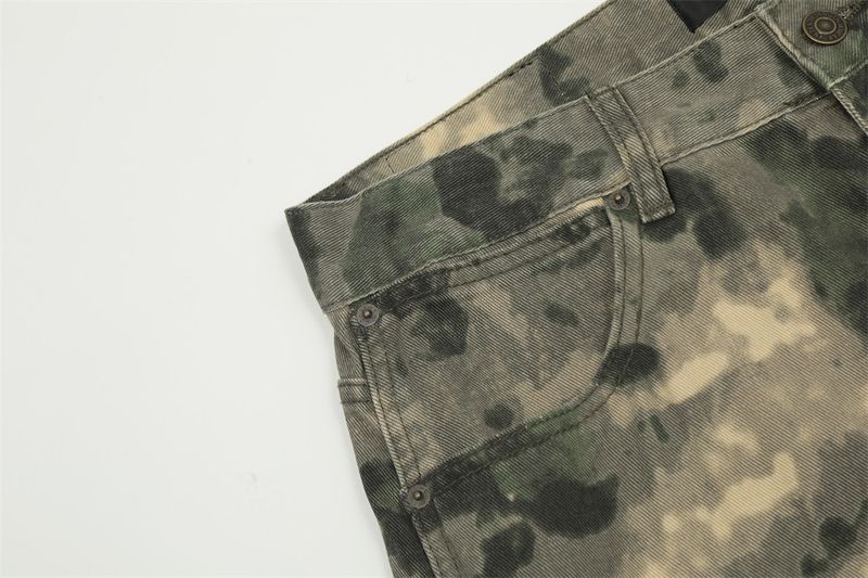 Clothing Mountain Outdoor Multi Pocket Workwear Tie Dye Camouflage Men's Trendy Functional Tactical Pants Loose Straight_voghion.com