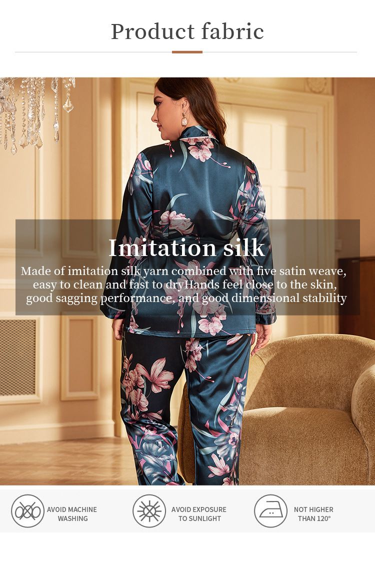 Dames Nachtkleding Grote maten Pyjama's Badjassen Sexy Kamerjas Huiskleding IJs Zijden Nachtjapon_voghion.com