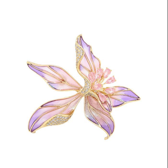 Iris Brooch High-end Feminine Delicate Crystal Brooch Niche Design Sense Pin Suit Coat Decoration_voghion.com