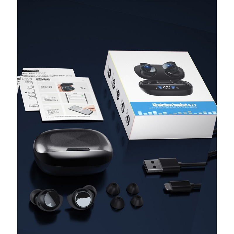 Słuchawki douszne T9 TWS Bluetooth Bezprzewodowe słuchawki douszne z redukcją szumów Słuchawki sportowe bez użycia rąk do urządzeń Apple z systemem Android i Huawei_voghion.com