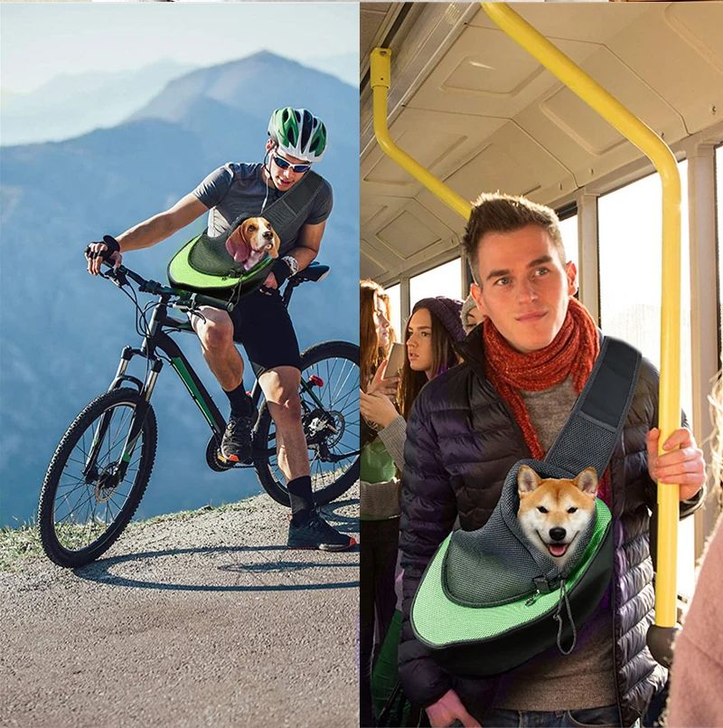 Mochila transportadora para mascotas, gatos y perros, bolso de viaje tipo bandolera de malla, ideal para llevar suministros de transporte de mascotas._voghion.com