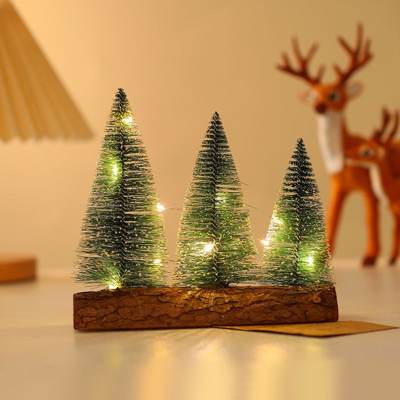 New Tabletop Christmas Tree Ornament Mini Christmas Tree With Lights, Luminous Scene, Festive Atmosphere Arrangement_voghion.com