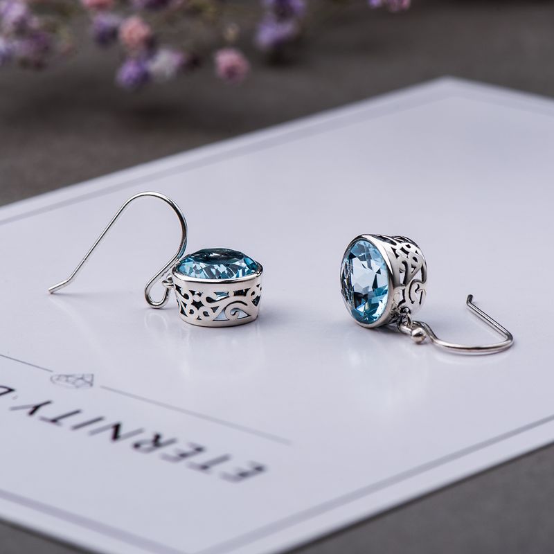 Gioielli alla moda, orecchini quadrati in cristallo austriaco, blu mare, semplici, stile OL, versatili ed estivi_voghion.com