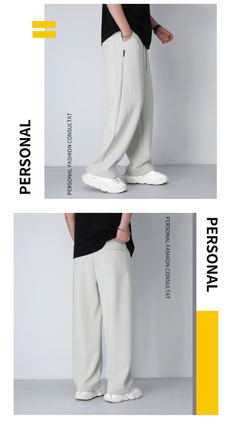 Men's Clothing Fleece-Lined Straight Leg Jogger Pants - Winter Warm Casual Sweatpants With Elastic Waist & Drawstring, Lightweight & Comfortable_voghion.com