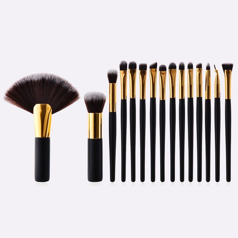 15 new large black professional makeup brush set_voghion.com