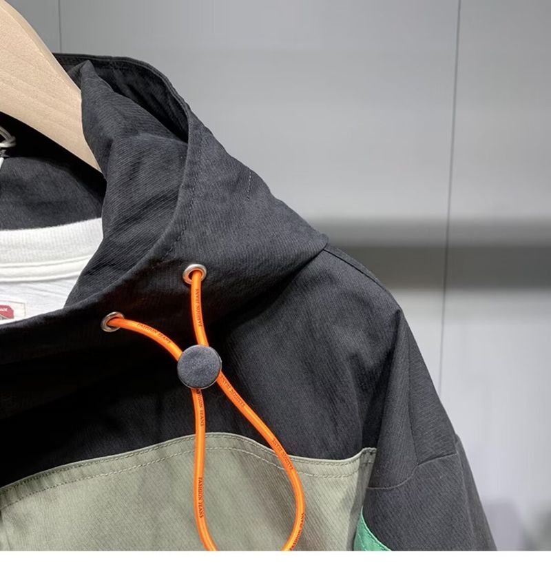 Blusão corta-vento com capuz streetwear – Jaqueta unissex grande com zíper e tecido de seda leitosa (M-5XL, ombros caídos, bolsos com zíper)_voghion.com