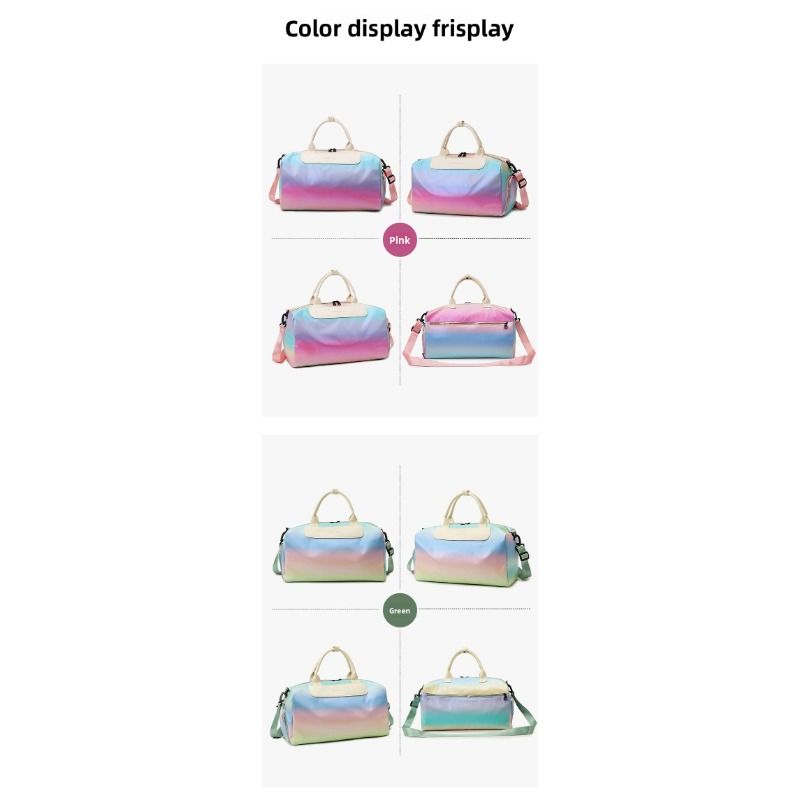 Gradient Color Travel Bag Unisex Lightweight Large Capacity Sports Fitness Bag For Short Trips With Dry And Wet Separation_voghion.com