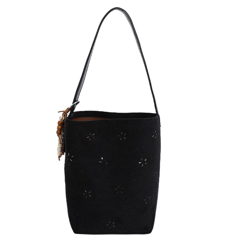 Borsa a secchiello in pelle scamosciata di grande capacità, stile coreano, elegante, da donna, nuova, 2025, con tracolla singola_voghion.com