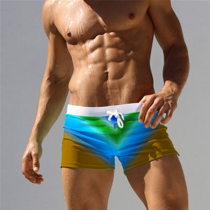 2024 Manufacturer wholesale quick-drying sports shorts men's large size loose gradient beach pants anti-exposure embarrassing swimming trunks_voghion.com