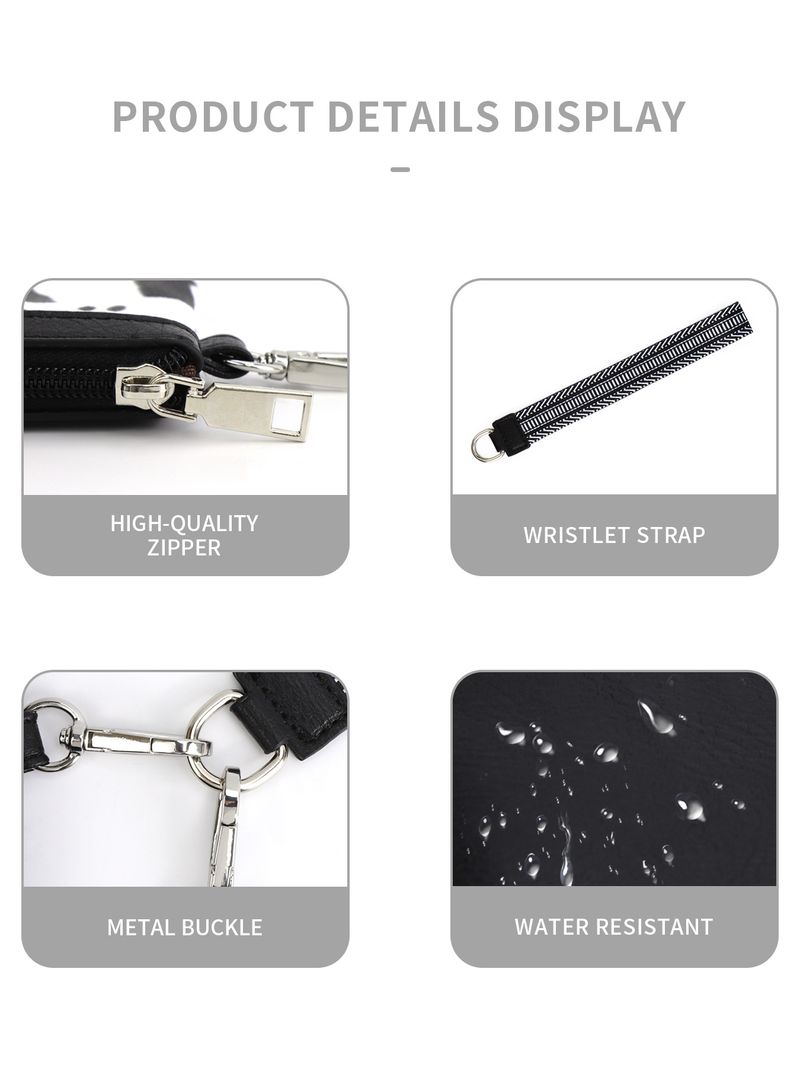 Damen Mini Zipper Wristlet Keychain Portemonnaie Duebel Pocket Wristlet Portable Portemonnaie Coin Portemonnaie Mini Women Coin Bag_voghion.com