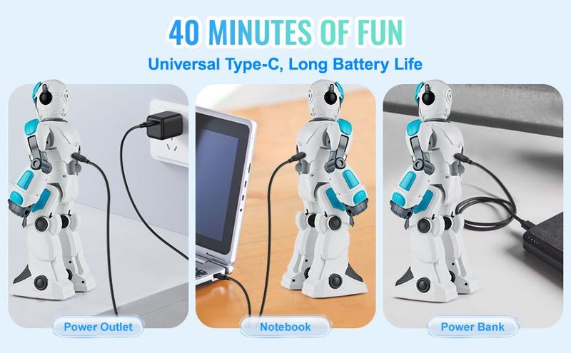 VEVOR RC Robot Toy Talking Dancing Gesture And Voice Remote Control Programmable_voghion.com