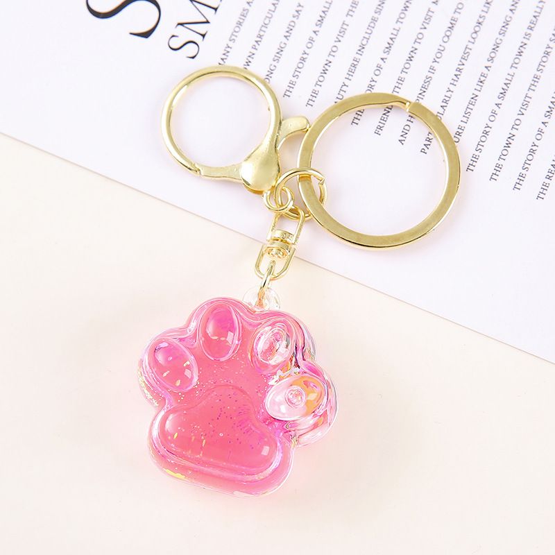 Simpatico ciondolo a forma di zampa di gatto, in acrilico, con bottiglia di olio, per studenti, borsa scolastica, portachiavi regalo_voghion.com