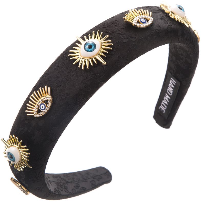 New Trendy Sponge High Skull For Women, Creative Devil's Eye Diamond Studded Party Headband Hair Accessory_voghion.com