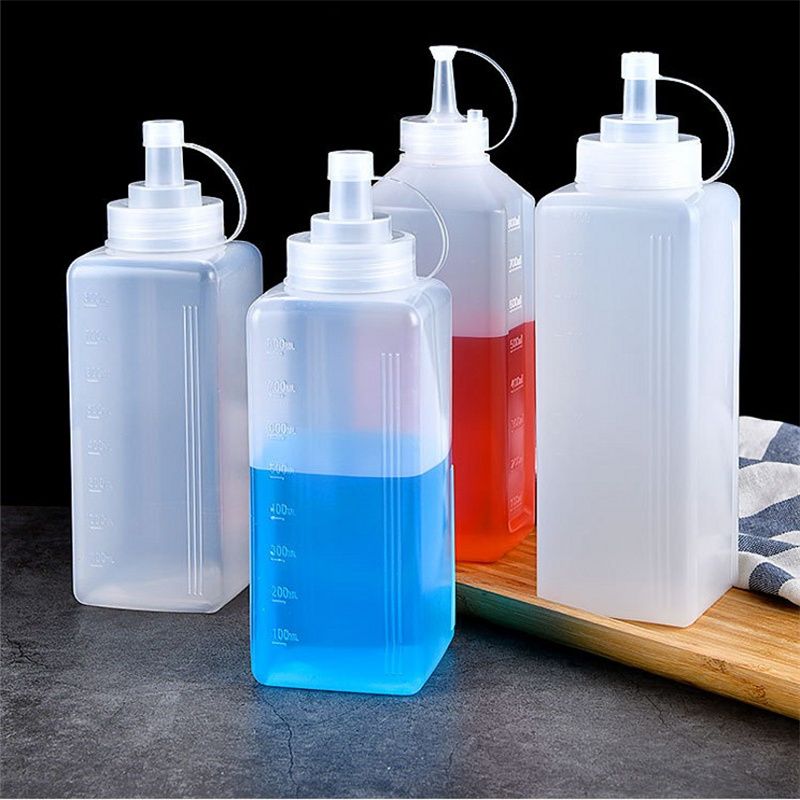 Dréckgewierzfläsch mat Deckel Plastik-Dréckfläsch Konfitür Salatdressing-Spender Kichenaccessoiren_voghion.com