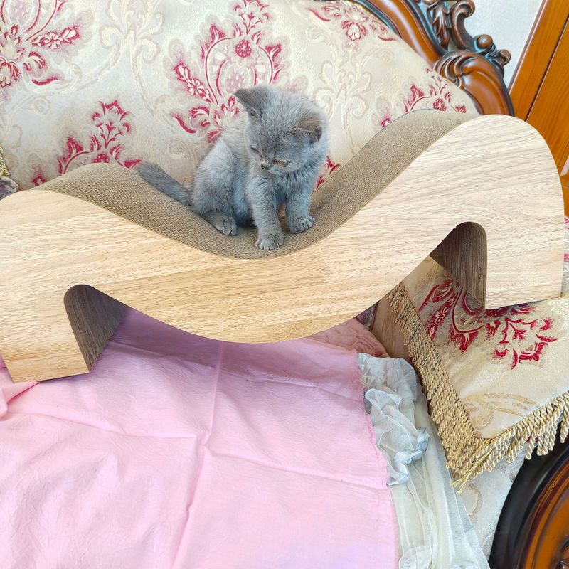 Scratching M-Shaped Wooden Board Extra Large Thickened Corrugated Paper Wear-Resistant Non-Shedding Cat Boredom Relief_voghion.com